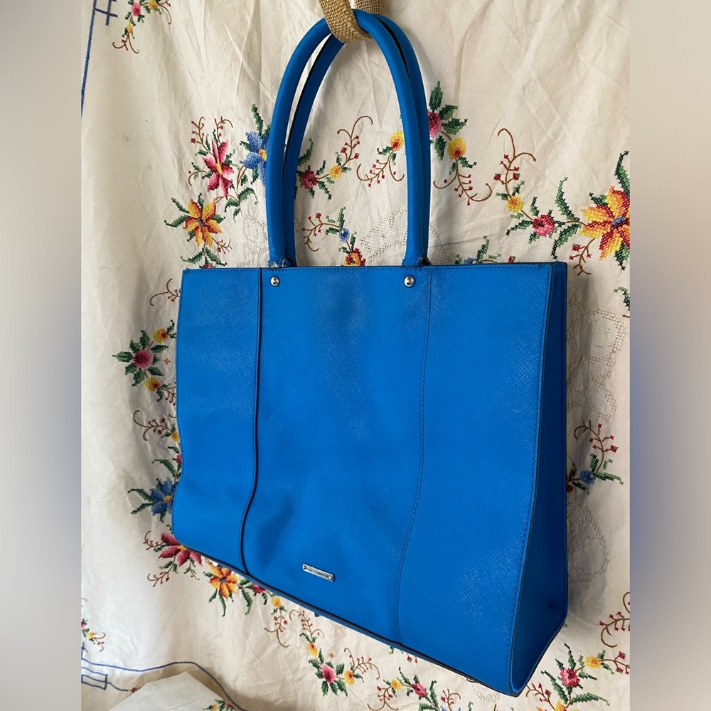 SOLD! REBECCA MINKOFF ROYAL BLUE FAUX LEATHER TOTE BAG